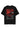 Black t-shirt with red and white spartan graphic design